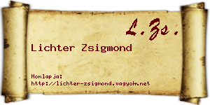 Lichter Zsigmond névjegykártya